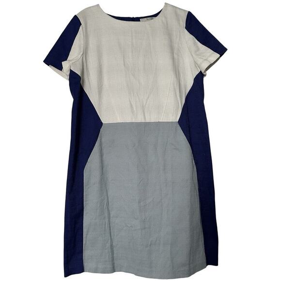 Boden Anthropologie Colorblock Blue Dress Pockets Career Sz 12 Business Stretchy - Picture 7 of 12